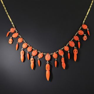 Antique Coral Amphora Necklace  - 2