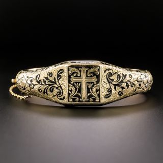 Antique Cross Bangle Bracelet, Poland - 3