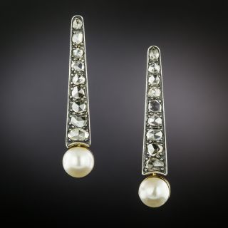 Antique Diamond and Pearl  Earrings - 1