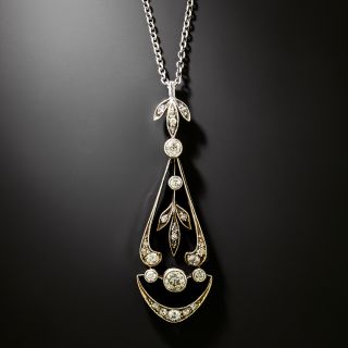 Antique Diamond Drop Necklace, Russian - 2