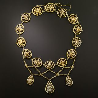 Antique French 17K Gold 'Shiva' Necklace - 2