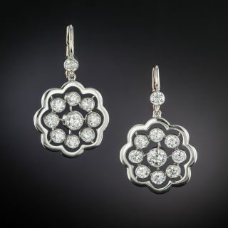 Antique-Style Diamond Drop Earrings - 1