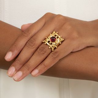 Antonio Bernardo Rubellite Tourmaline Cabochon Ring