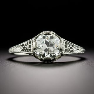 Art Deco 1.11 Carat European-Cut Diamond Ring - GIA K SI1 - 3