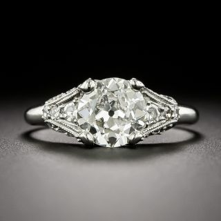 Art Deco 1.19 Carat Diamond Engagement Ring - GIA  J I1 - 3