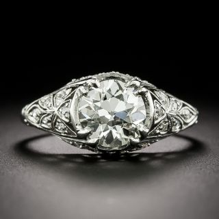 Art Deco 1.32 Carat European-Cut Diamond Engagement Ring - GIA  J VVS2 - 3