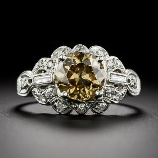 Art Deco 1.96 Carat Orangish-Brown Diamond Ring - 2