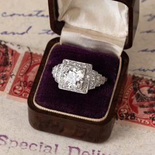 Art Deco 2.02 Carat Diamond Engagement Ring - GIA I SI2