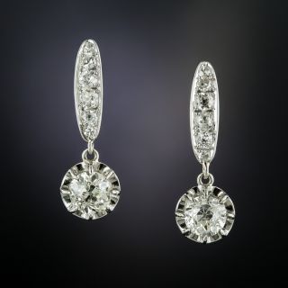 Art Deco 2.19 Carats Diamond Dangle Earrings - GIA - 1