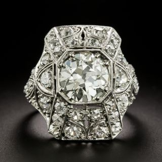 Art Deco 2.21 Carat Diamond Dinner Ring - GIA L VS2 - 2