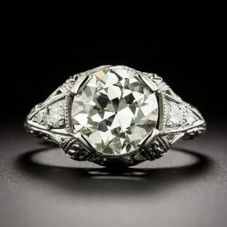 Art Deco 2.59 Carat Diamond Engagement Ring - GIA N VS2 - 2