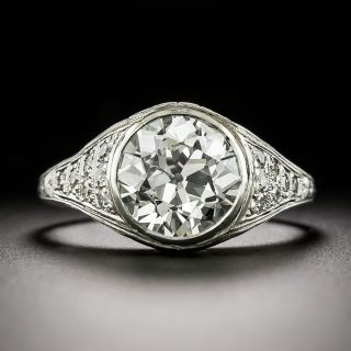 Art Deco 3.09 Carat Diamond Ring - GIA  J SI1 - 4
