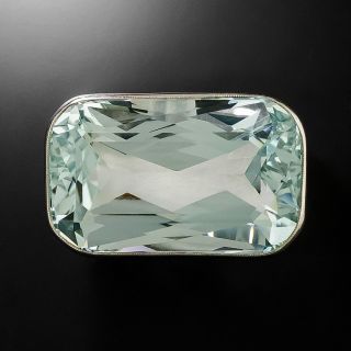 Art Deco 30.00 Carat Scissor-Cut Aquamarine Brooch - 2