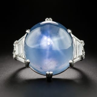 Art Deco 50.00 Carat Star Sapphire and Diamond Ring - 3