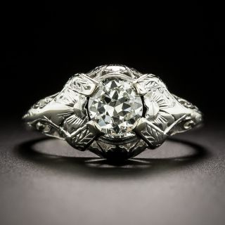 Art Deco .52 Carat Diamond Engagement Ring by Belais - 2