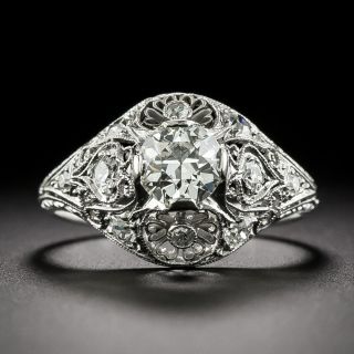 Art Deco .62 Carat Diamond Floral Filigree Ring - 3