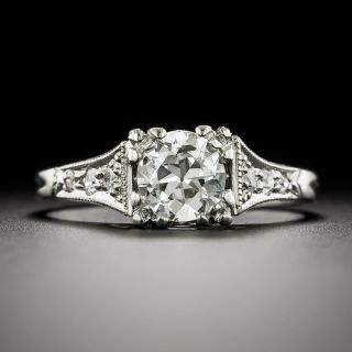 Art Deco .63 Carat Diamond Platinum Engagement Ring - 2