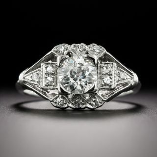 Art Deco .70 Carat Diamond Engagement Ring - 3