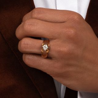 Art Deco .70 Carat Old Mine-Cut Diamond Ring