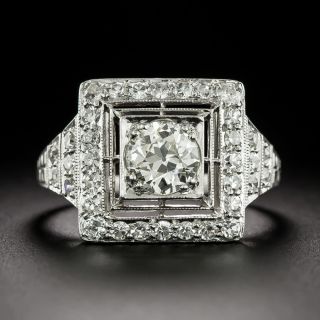 Art Deco .75 Carat Diamond Square Halo Ring - 2