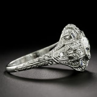 Art Deco .85 Carat Diamond and Sapphire* Ring