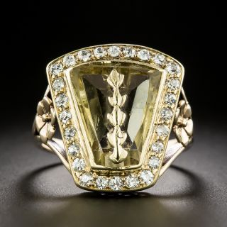 Art Deco Citrine and Diamond Ring - 2