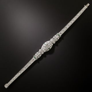 Art Deco Diamond and Emerald Bracelet - 4