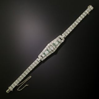 Art Deco Diamond and Emerald Bracelet - 4