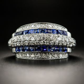 Art Deco Diamond and Sapphire* Band Ring - 1