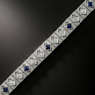 Art Deco Diamond and Sapphire* Bracelet - 3