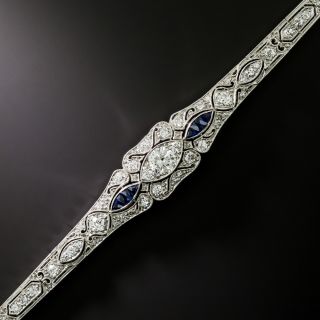 Art Deco Diamond and Sapphire* Filigree Bracelet - 3