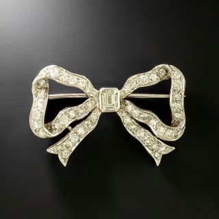 Art Deco Diamond Bow Brooch - 2