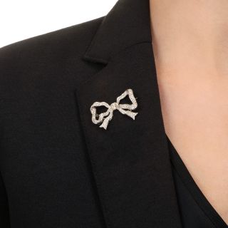 Art Deco Diamond Bow Brooch