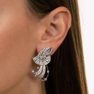 Art Deco Diamond Cornucopia Earrings