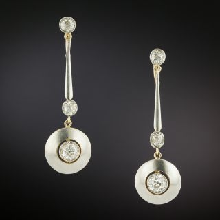 Art Deco Diamond Dangle Earrings - 2