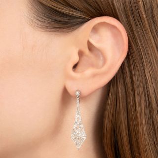 Art Deco Diamond Dangle Earrings