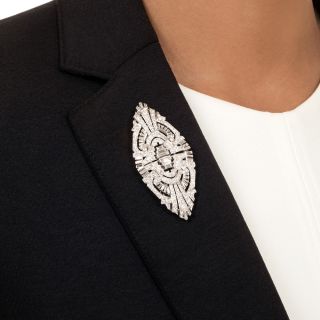 Art Deco Diamond Dress Clips/Brooch
