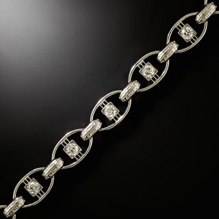 Art Deco Diamond Fancy Link Bracelet - 3