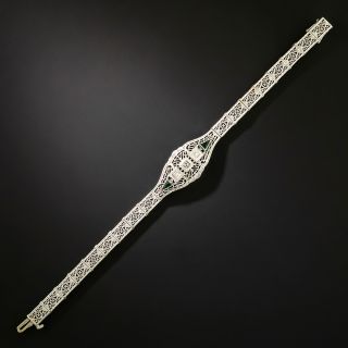 Art Deco Diamond Filigree Bracelet  - 2
