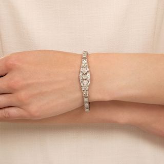 Art Deco Diamond Filigree Bracelet by Kohn, USA
