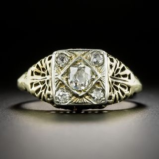 Art Deco Diamond Filigree Ring - 3