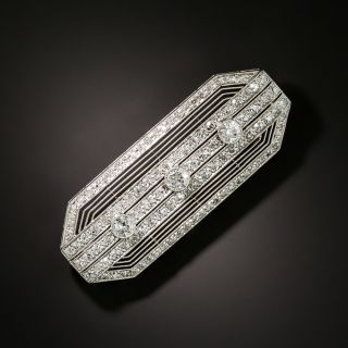 Art Deco Diamond Octagonal Brooch - 3