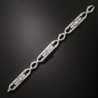 Art Deco Diamond Platinum Bracelet - 3