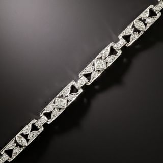 Art Deco Diamond Platinum Bracelet - 4