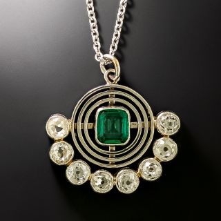 Art Deco Emerald and Diamond Necklace - GIA F1 - 3