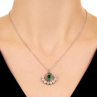 Art Deco Emerald and Diamond Necklace - GIA F1