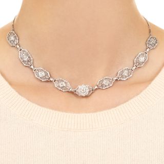 Art Deco Filigree Diamond Necklace