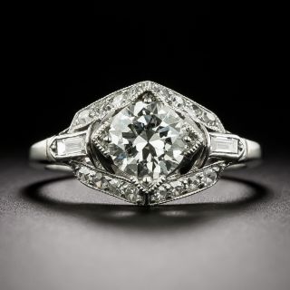 Art Deco Geometric .82 Carat Diamond Engagement Ring - 3