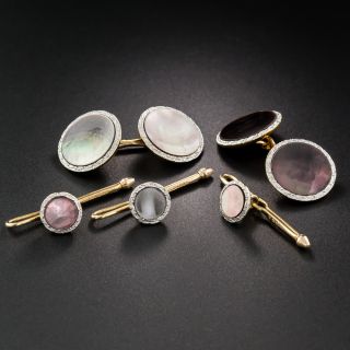 Art Deco Mother-of-Pearl Stud Set by Krementz - 3