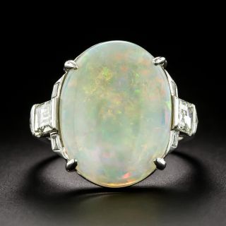 Art Deco Opal and Diamond Ring - 3